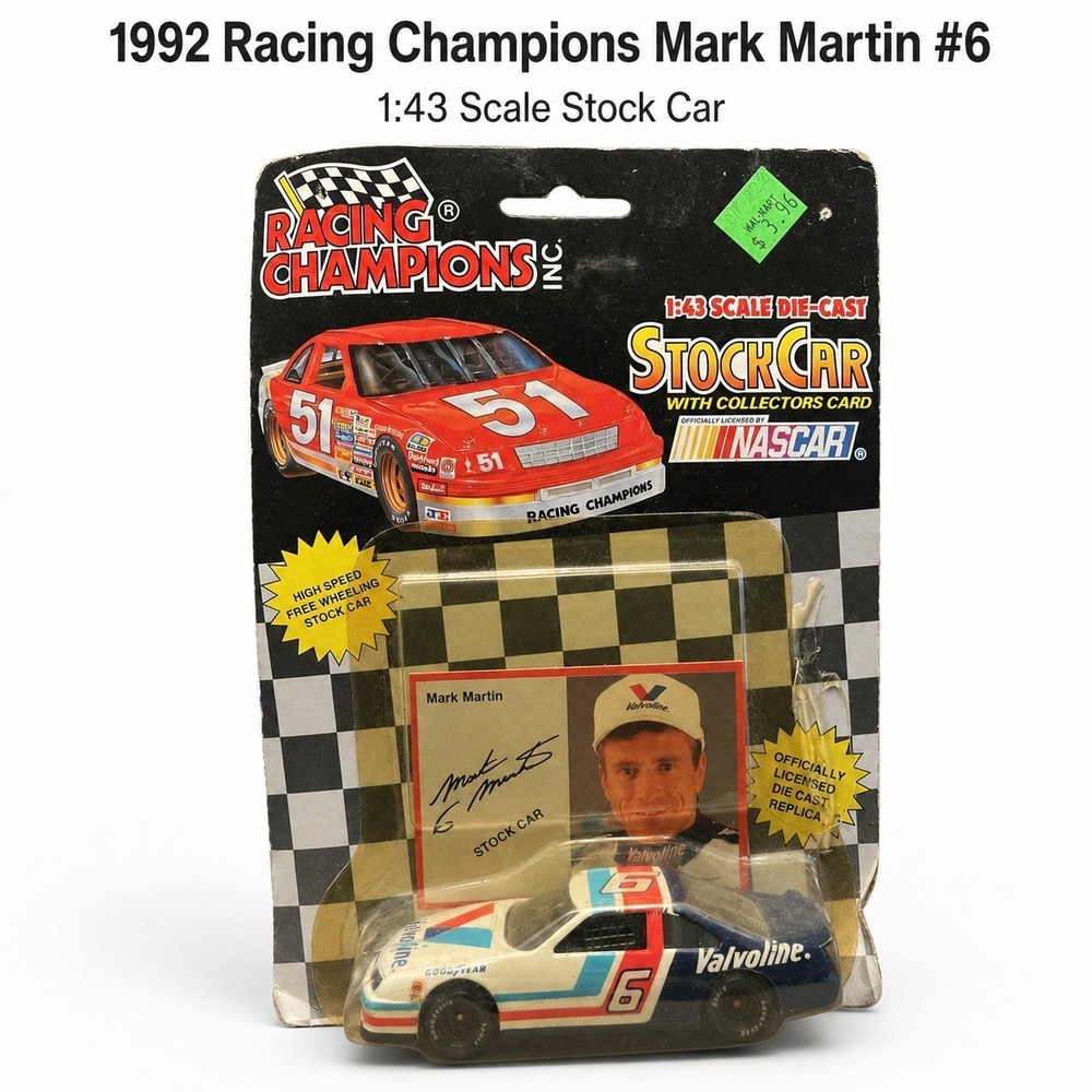 Racing Champions Mark Martin 6 Valvoline 1:43 Scale‎ Die-Cast Stock Car w/ Card